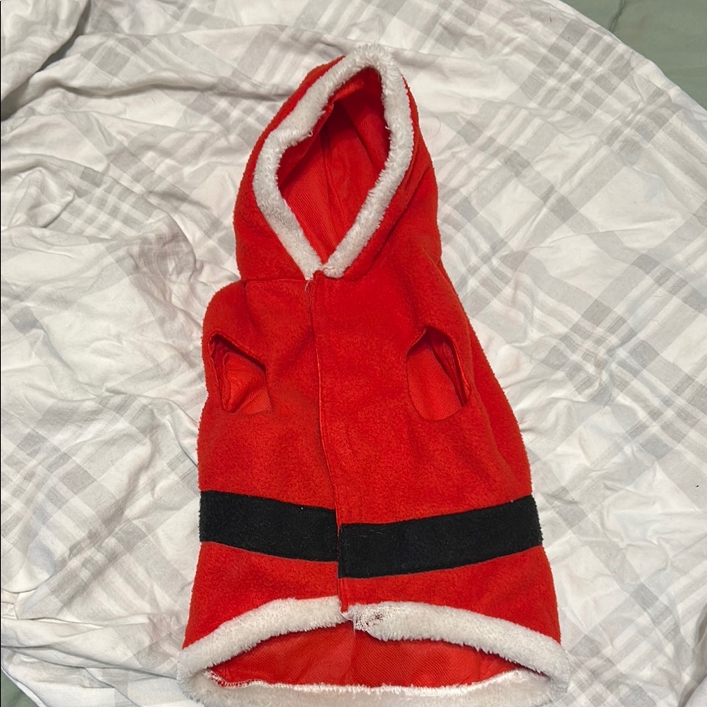 Red Hooded Pet Coat with Black Stripe